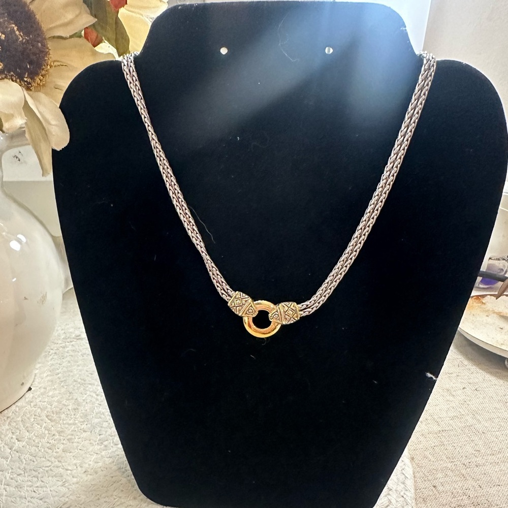 John Mediros Rhodium gold and white toned necklace